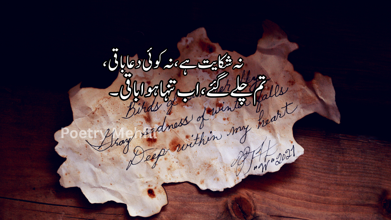 2 Lines Urdu Poetry for Social Media Love & Sad